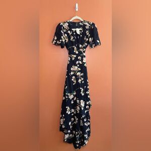 NWT Forever 21 Floral Wrap Asymmetrical Ruffle Dress Womens Size M